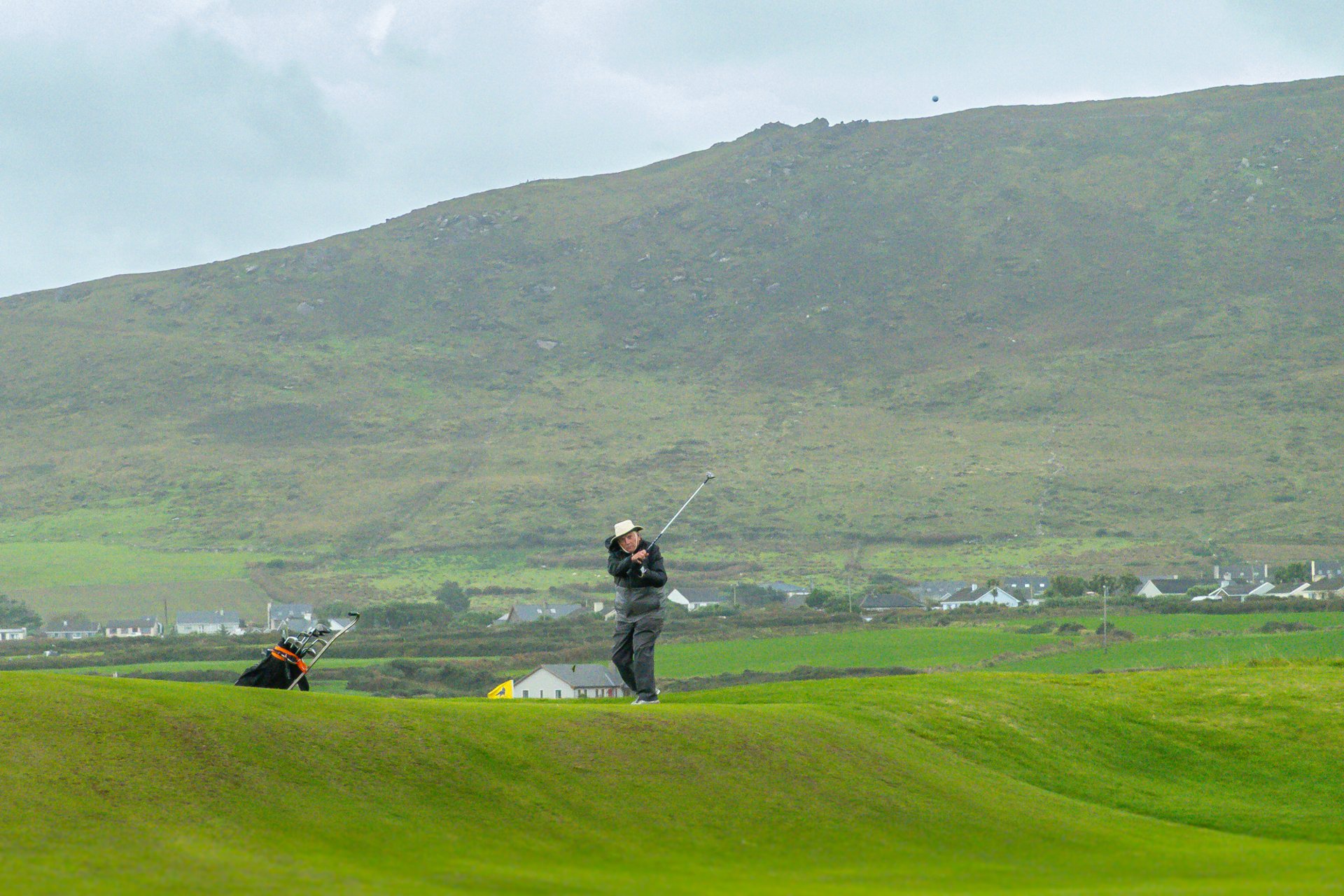 Andy Moore following an iron shot in Ireland