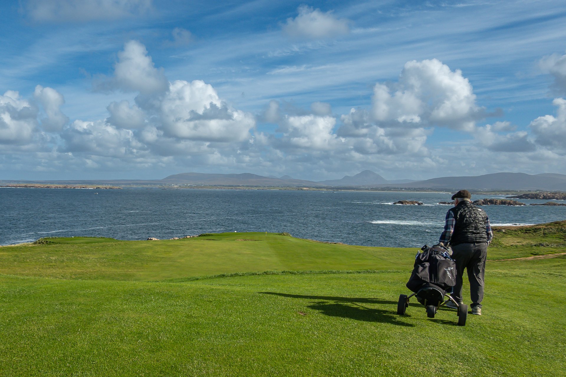 Andy Moore on a coastal golf course in Ireland
